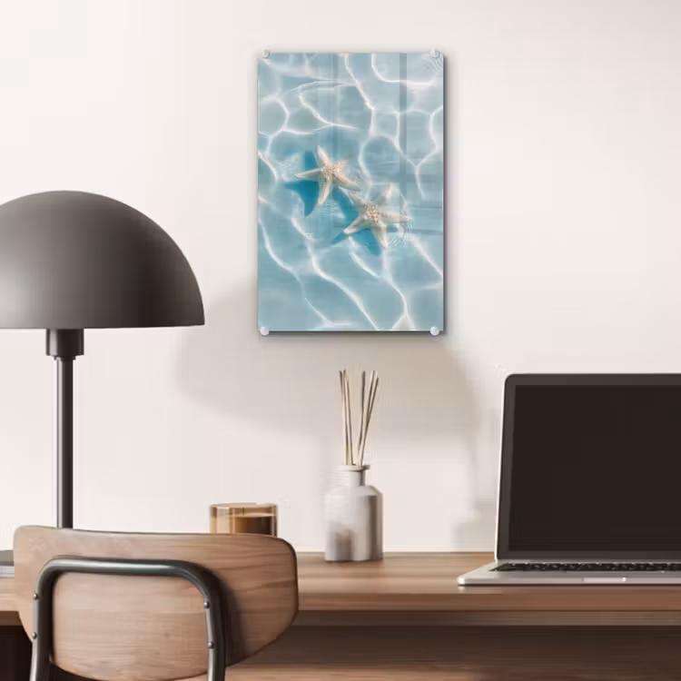 Glas schilderij - Zeesterren - Golvend water - Rustgevend — 7