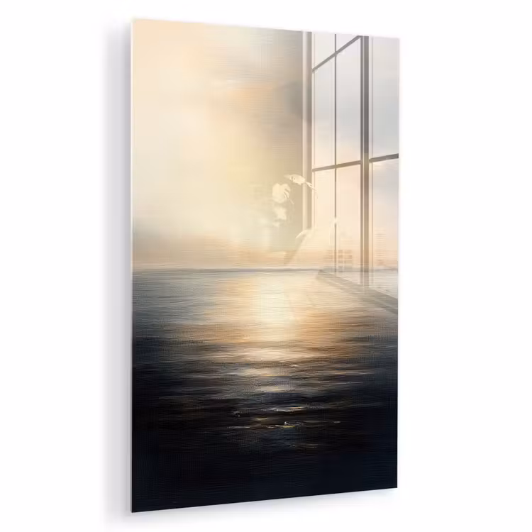 Glas schilderij - Zon - Horizon - Zee — 1