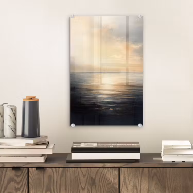 Glas schilderij - Zon - Horizon - Zee — 2
