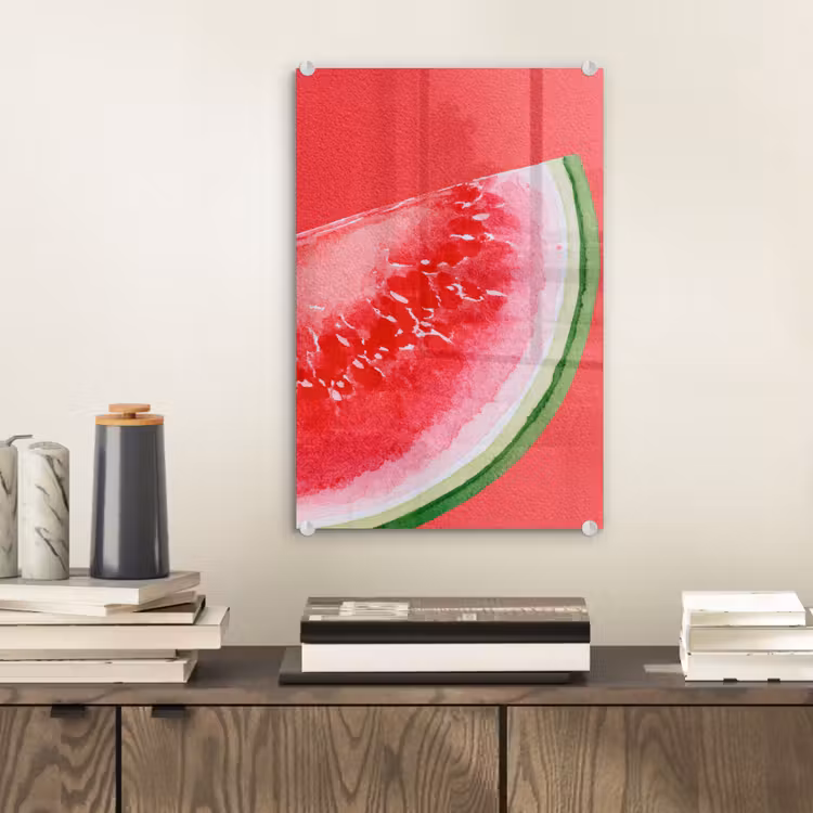 Glas schilderij - Watermeloen - Rood - Zomers — 2