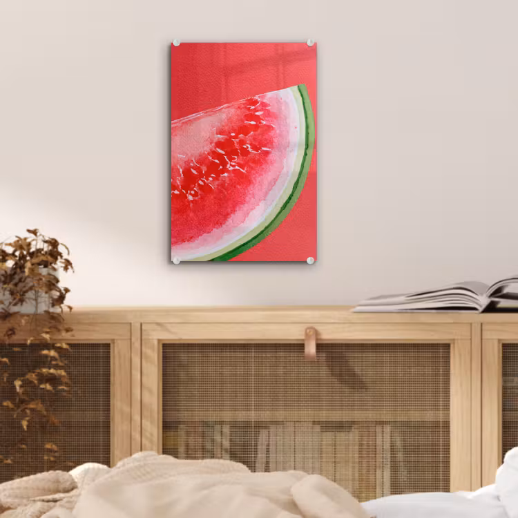 Glas schilderij - Watermeloen - Rood - Zomers — 5