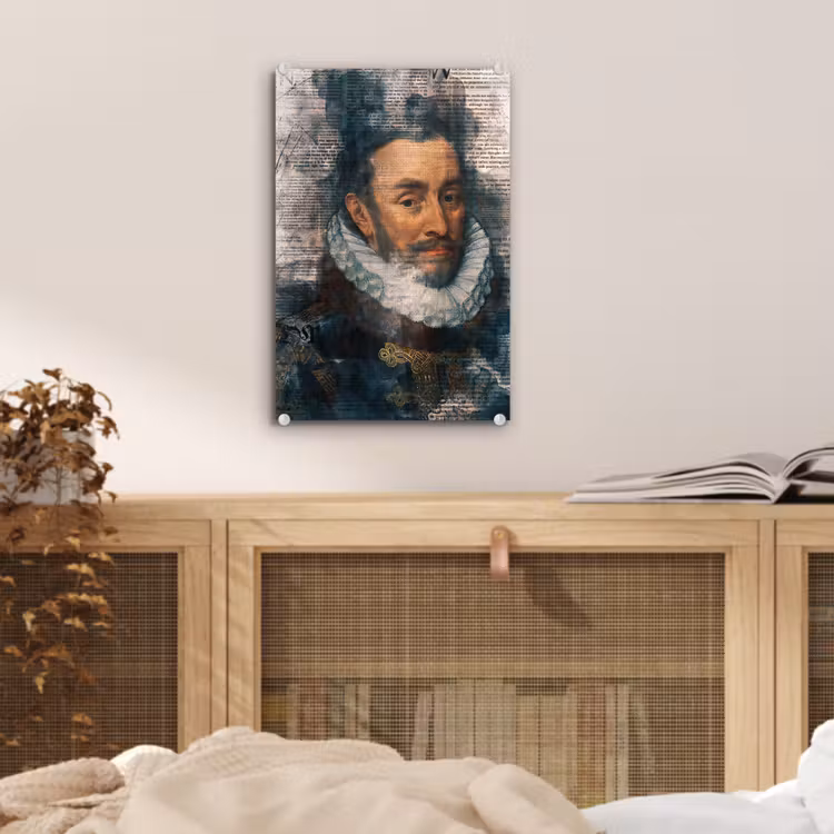 Glas schilderij - Willem van Oranje - Adriaen Thomasz - Krant — 4