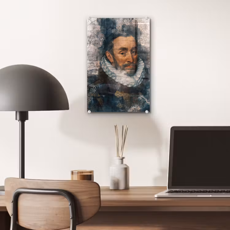 Glas schilderij - Willem van Oranje - Adriaen Thomasz - Krant — 6