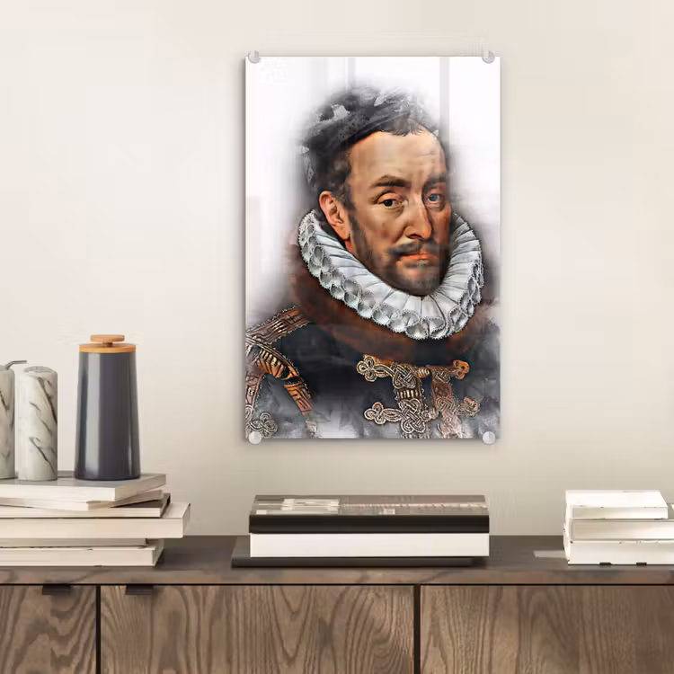 Glas schilderij - Willem van Oranje - Adriaen Thomasz - Rook — 1