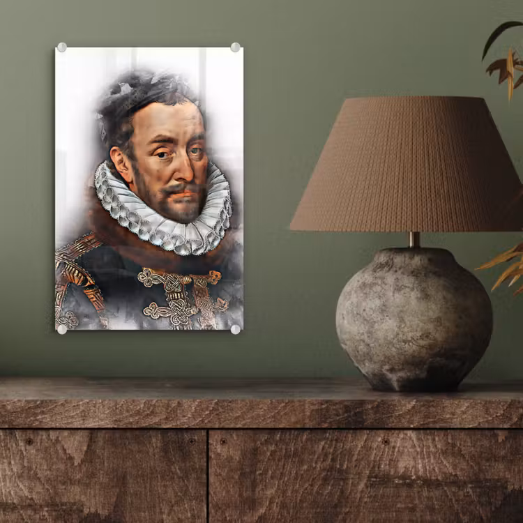 Glas schilderij - Willem van Oranje - Adriaen Thomasz - Rook — 3