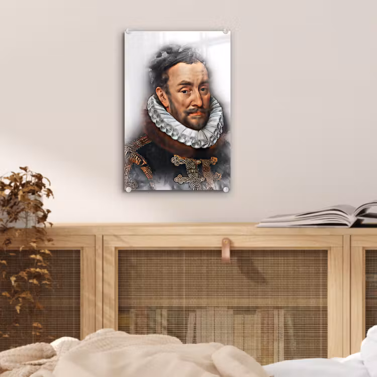 Glas schilderij - Willem van Oranje - Adriaen Thomasz - Rook — 4