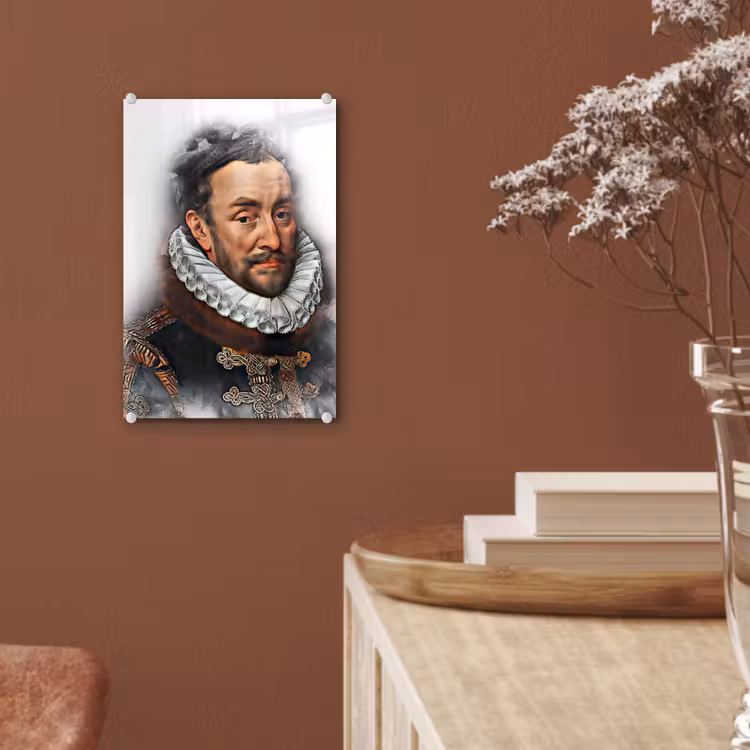 Glas schilderij - Willem van Oranje - Adriaen Thomasz - Rook — 5