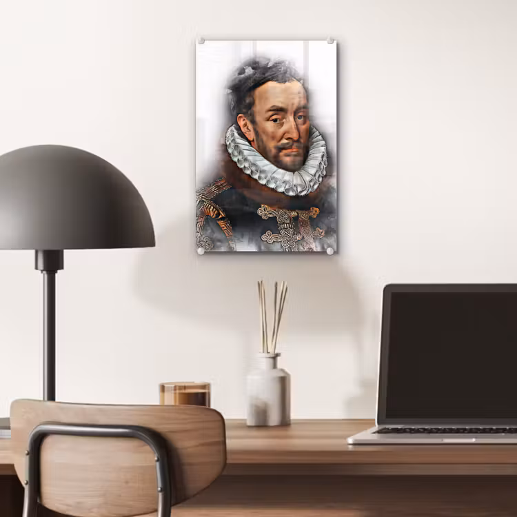 Glas schilderij - Willem van Oranje - Adriaen Thomasz - Rook — 6