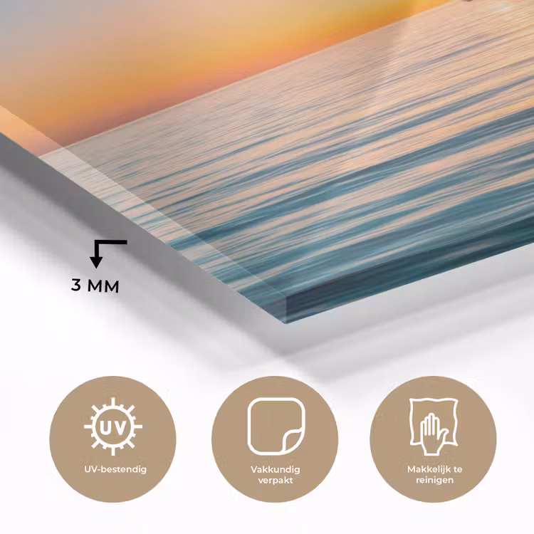 Glas schilderij - Zee - Zeilboot - Zonsondergang — 3