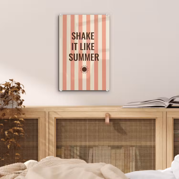 Glas schilderij - Zomer - Quote - Strepen — 5