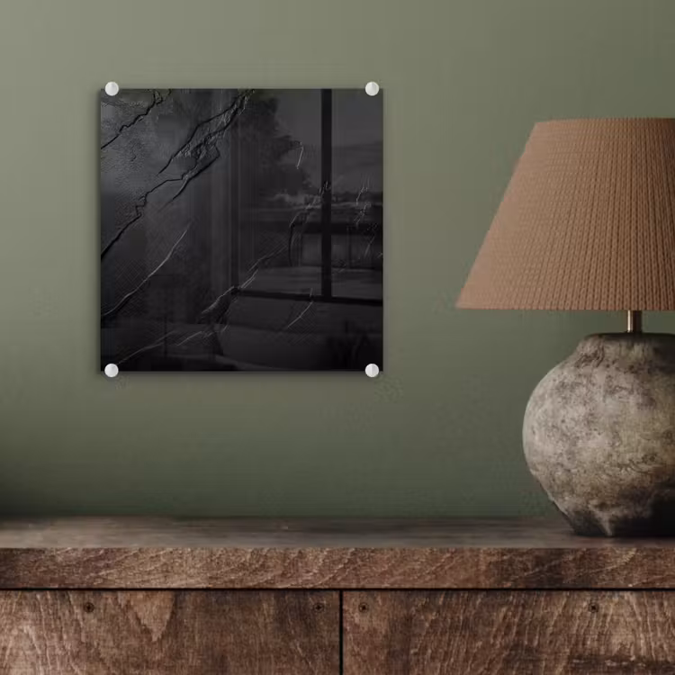 Glas schilderij - Zwart - Steen - Beton — 4