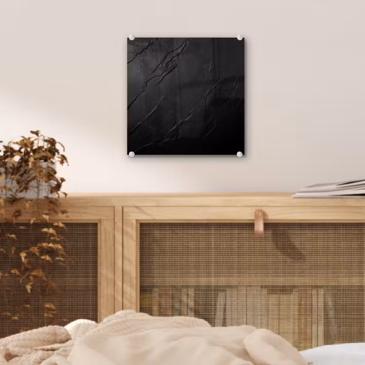 Glas schilderij - Zwart - Steen - Beton — 5