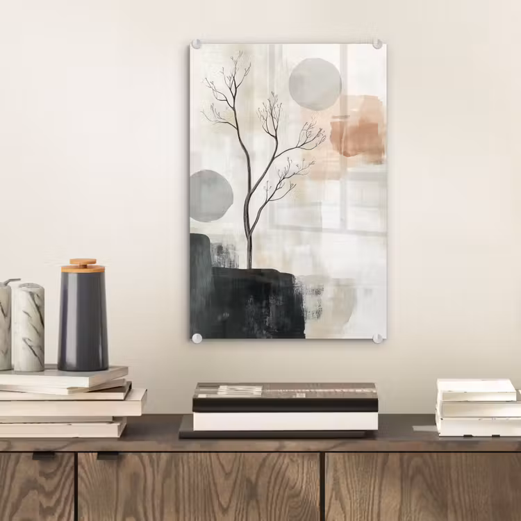 Glas schilderij - Wabi sabi - Beige - Plant — 2