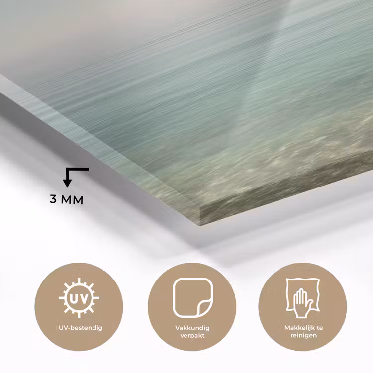 Glas schilderij - Zee - Horizon - Blauw - Mist — 3