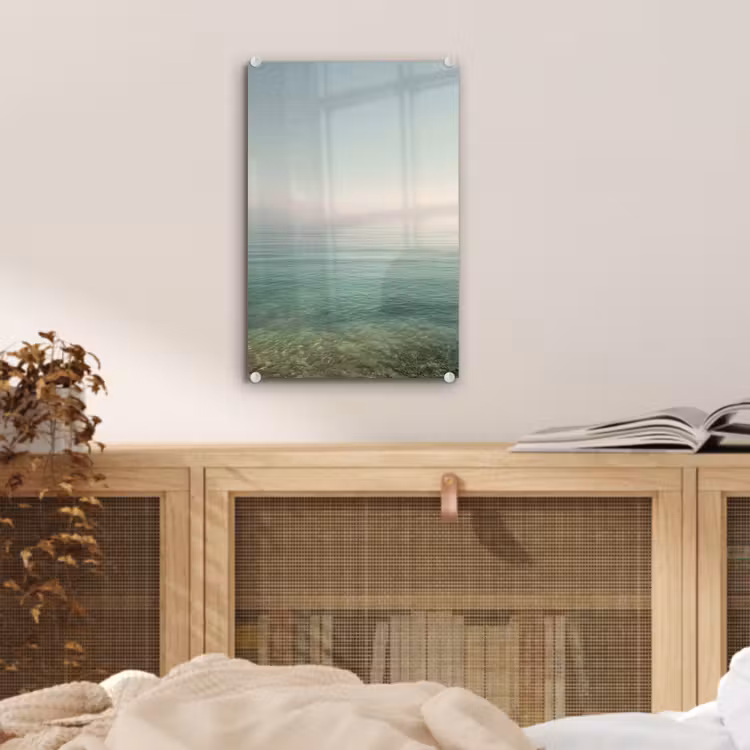 Glas schilderij - Zee - Horizon - Blauw - Mist — 5