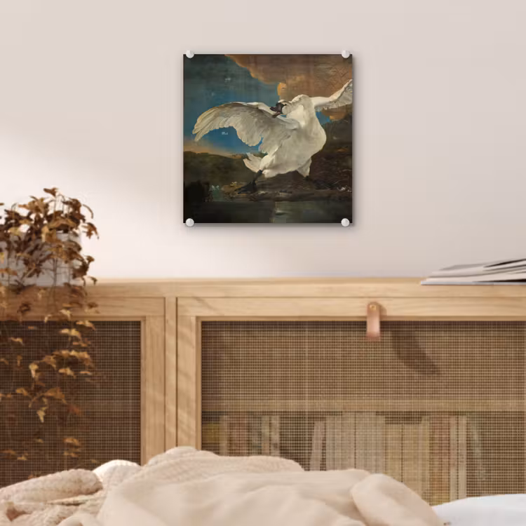Glas schilderij - Zwaan - Oude meesters - Jan Asselijn — 4