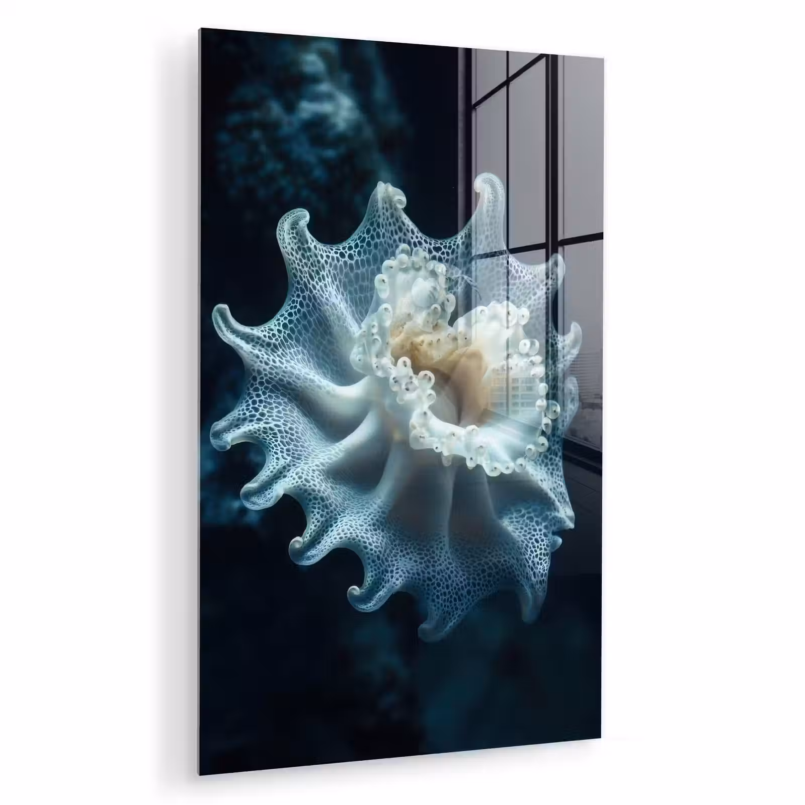 Glas schilderij - Zeewezen - Wit - Golven - Water — 1