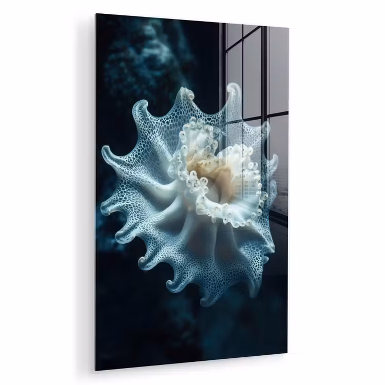 Glas schilderij - Zeewezen - Wit - Golven - Water — 1