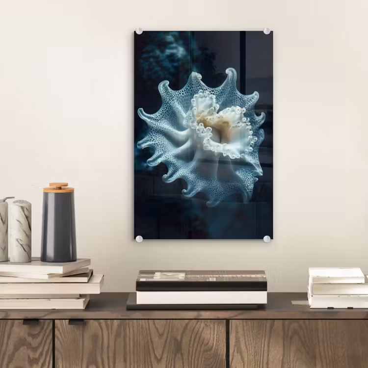 Glas schilderij - Zeewezen - Wit - Golven - Water — 2
