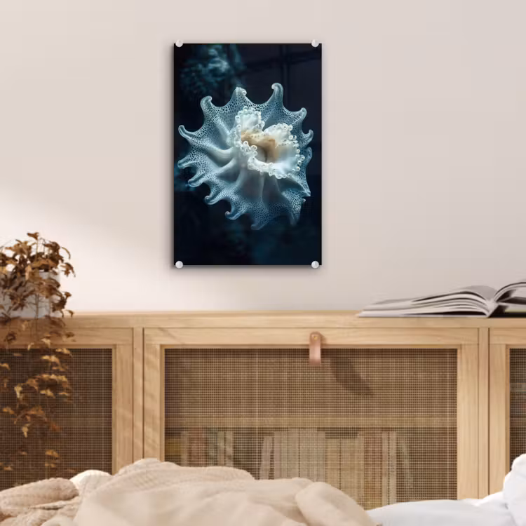 Glas schilderij - Zeewezen - Wit - Golven - Water — 5