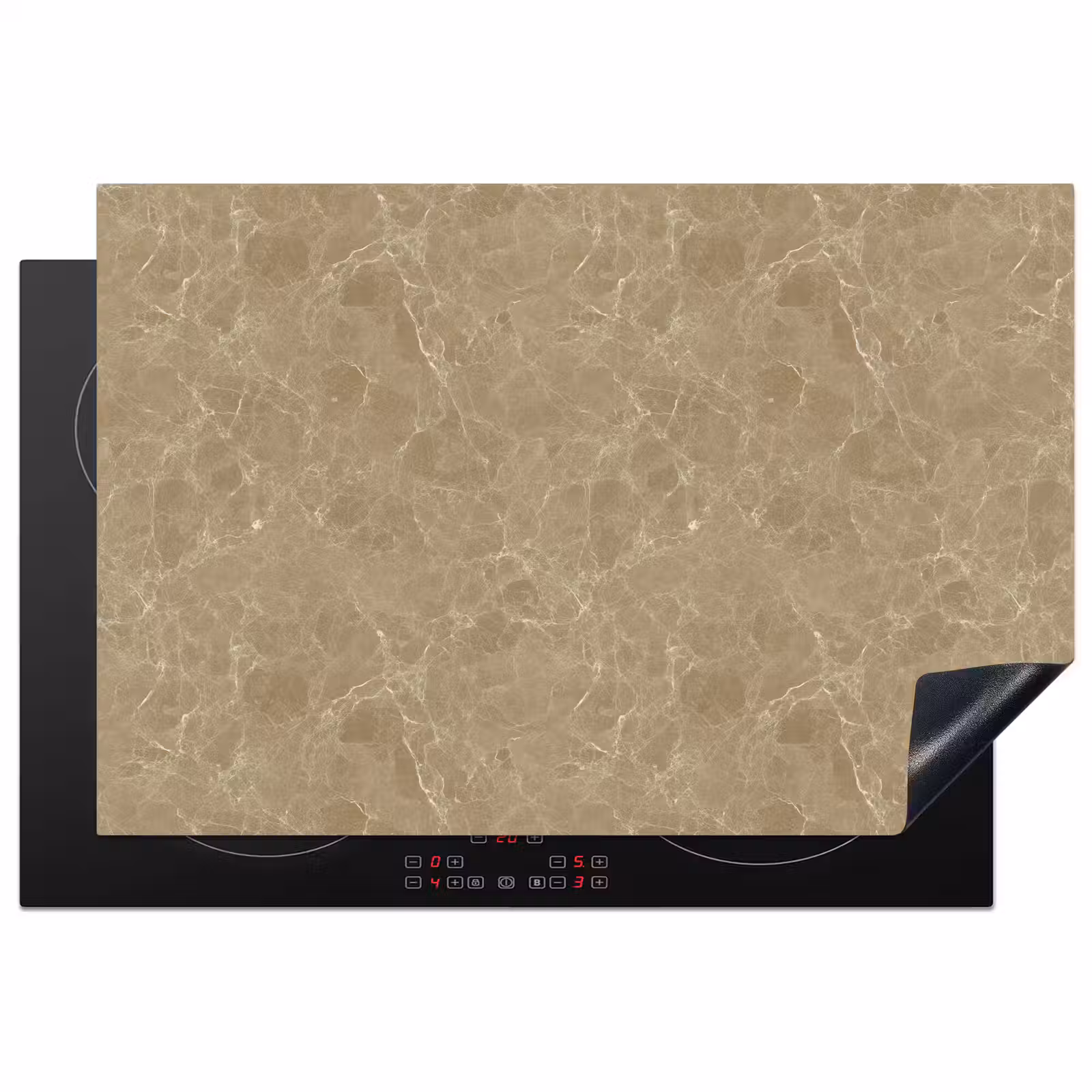 Inductie beschermer - Beige - Marmer - Witte aders — 1