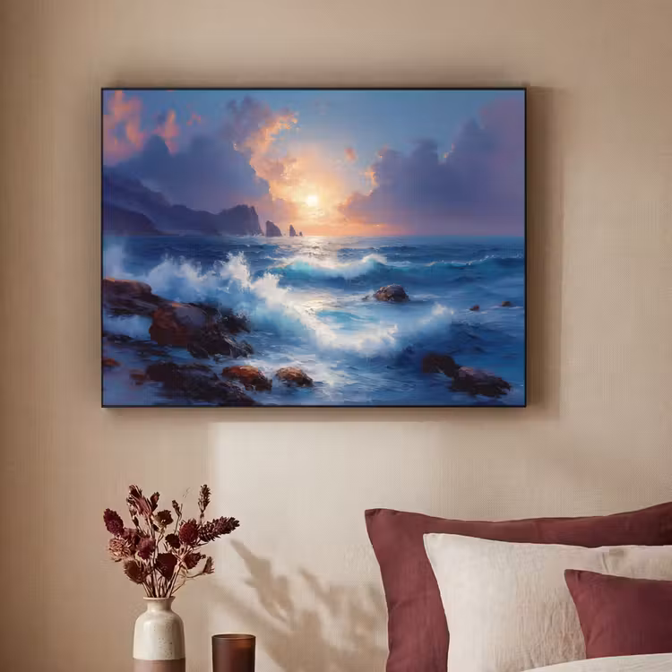 Art Frame - Golven - Zee - Kleurrijk - Rotsen — 2