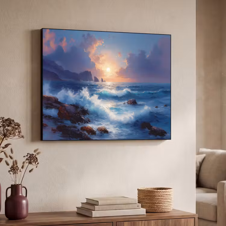 Art Frame - Golven - Zee - Kleurrijk - Rotsen — 4