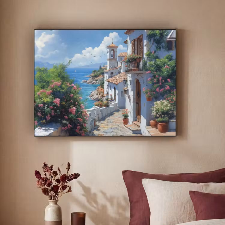 Art Frame - Huizen - Zee - Bomen - Bloemen — 2