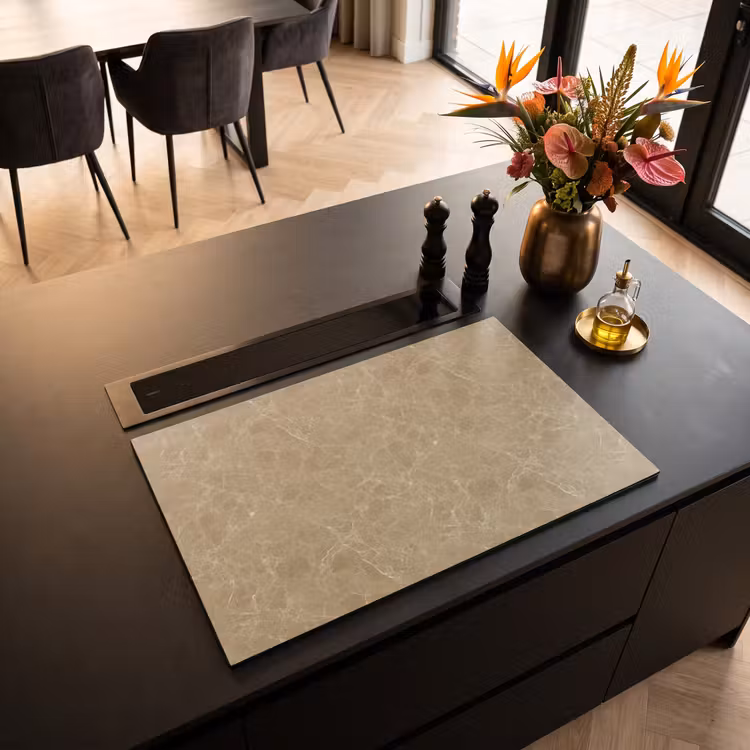 Inductie beschermer - Beige - Marmer - Witte aders — 3