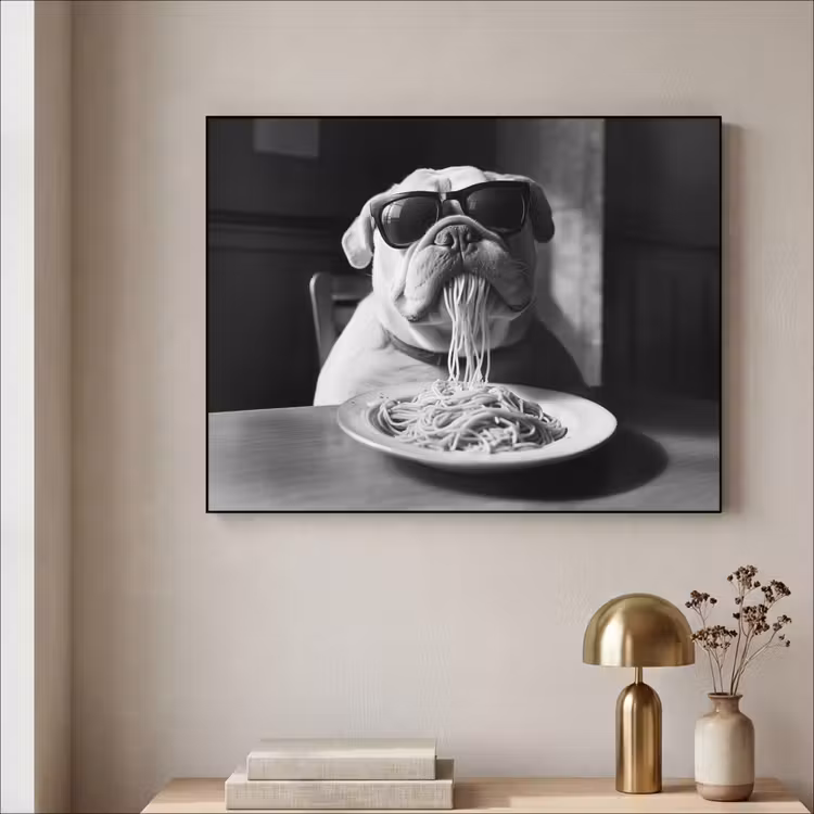 Art Frame - Hond - Bulldog - Pasta - Bril - Stoer - Dieren — 3