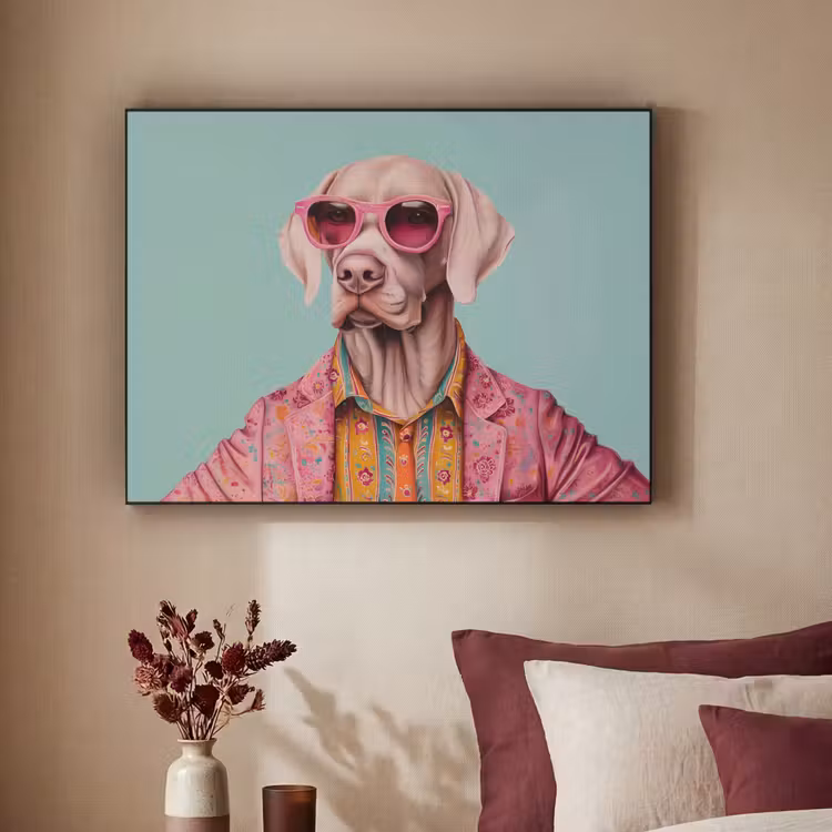 Art Frame - Hond - Overhemd - Bloemen - Bril — 2