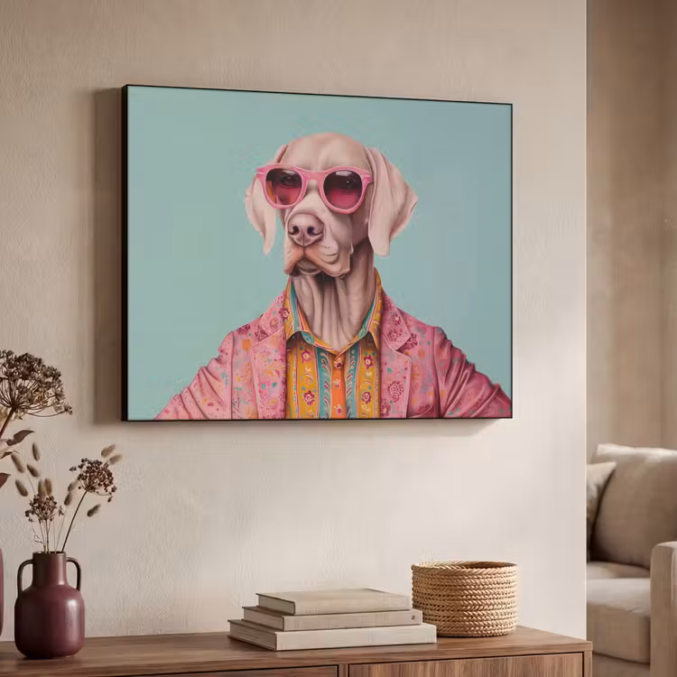 Art Frame - Hond - Overhemd - Bloemen - Bril — 4