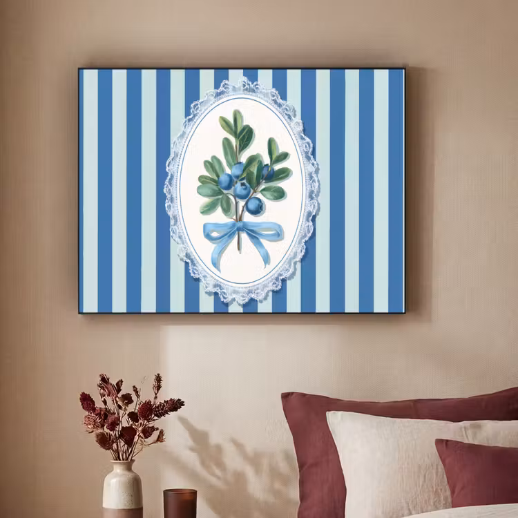 Art Frame - Illustratie - Bessen - Blauw - Strepen — 2