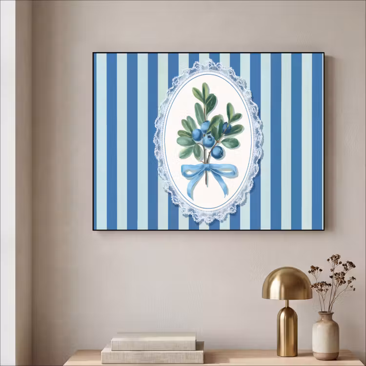 Art Frame - Illustratie - Bessen - Blauw - Strepen — 3