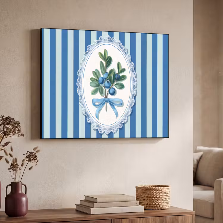 Art Frame - Illustratie - Bessen - Blauw - Strepen — 4
