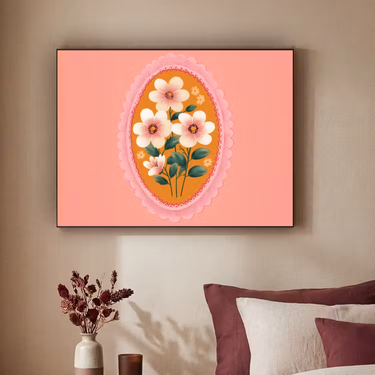Art Frame - Illustratie - Bloemen - Rand - Roze — 2