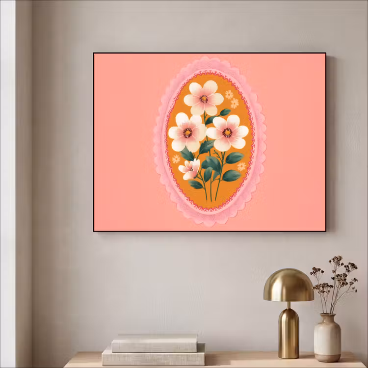 Art Frame - Illustratie - Bloemen - Rand - Roze — 3