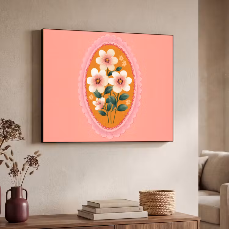 Art Frame - Illustratie - Bloemen - Rand - Roze — 4