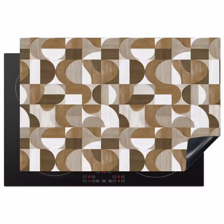 Inductie beschermer - Abstract - Retro - Bruin — 1