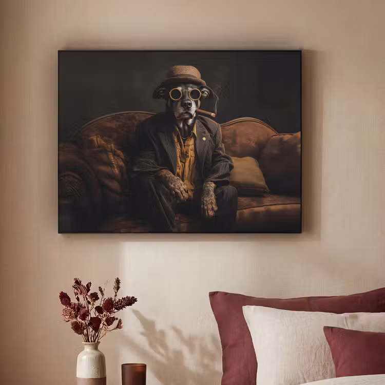Art Frame - Hond - Sigaar - Hoed - Pak — 2