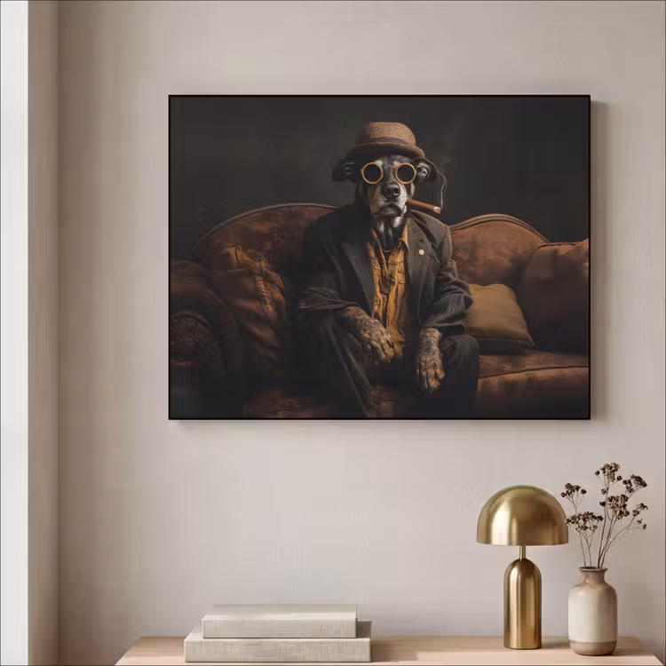 Art Frame - Hond - Sigaar - Hoed - Pak — 3