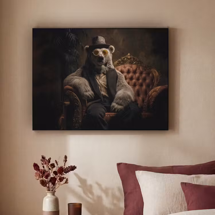Art Frame - Ijsbeer - Hoed - Bril - Stoel — 2