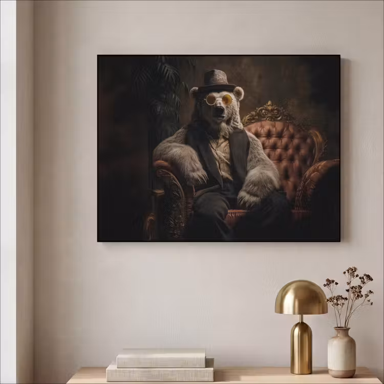Art Frame - Ijsbeer - Hoed - Bril - Stoel — 3