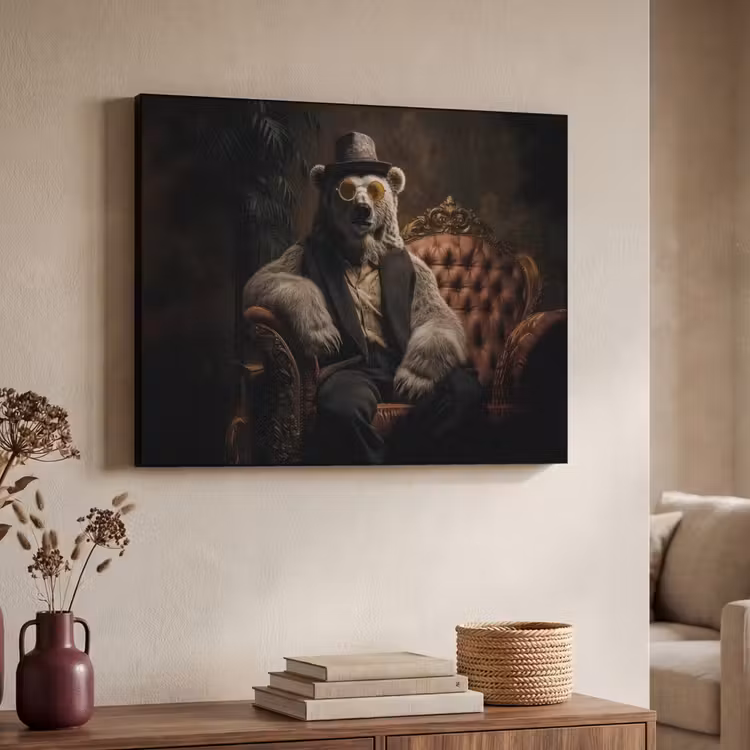 Art Frame - Ijsbeer - Hoed - Bril - Stoel — 4