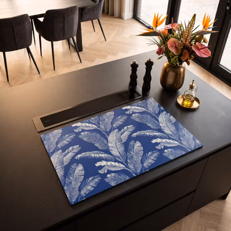 Inductie beschermer - Blad - Palm - Blauw — 3