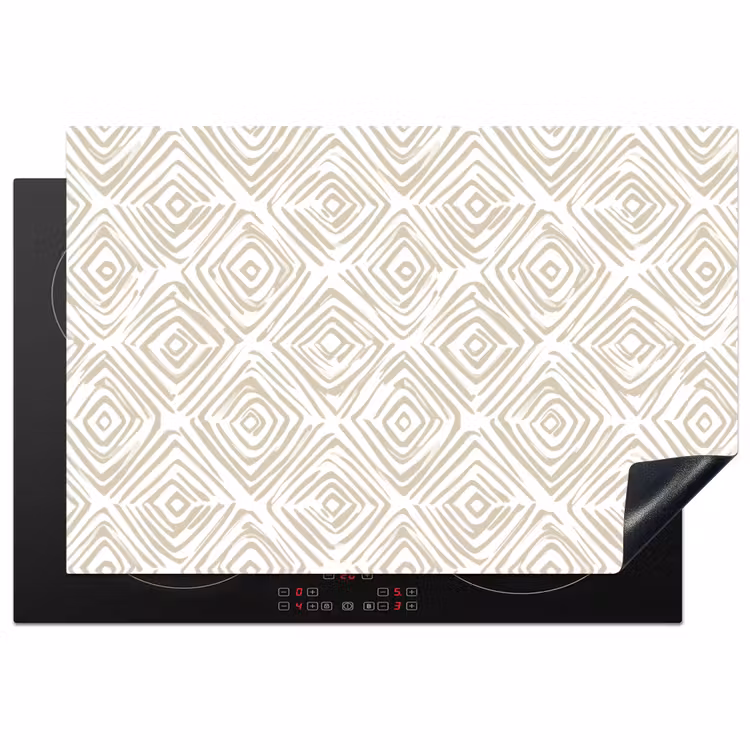 Inductie beschermer - Abstract - Ruit - Beige — 2