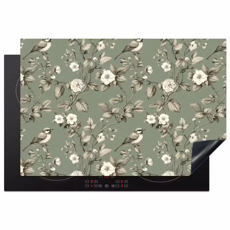 Inductie beschermer - Botanisch - Vogels - Groen — 2