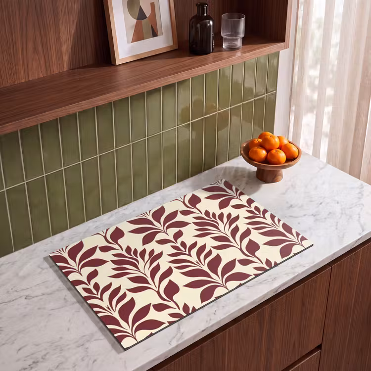 Inductie beschermer - Abstract - Bladeren - Burgundy — 4