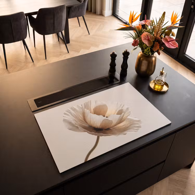 Inductie beschermer - Bloem - Beige - Crème — 3