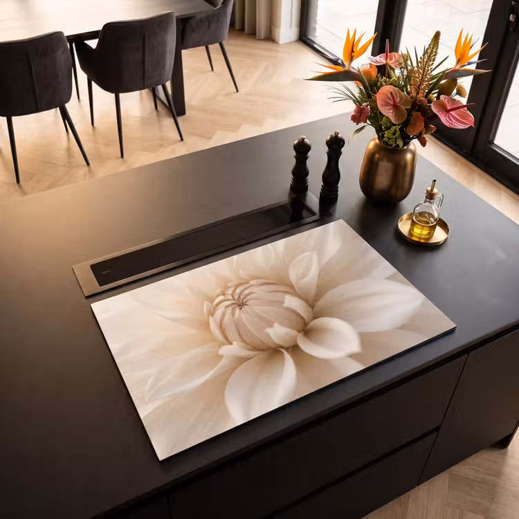 Inductie beschermer - Bloem - Dahlia - Wit — 3